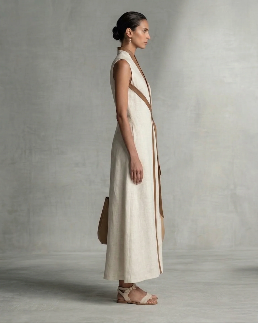 Vestido Lino Esculpido Elira