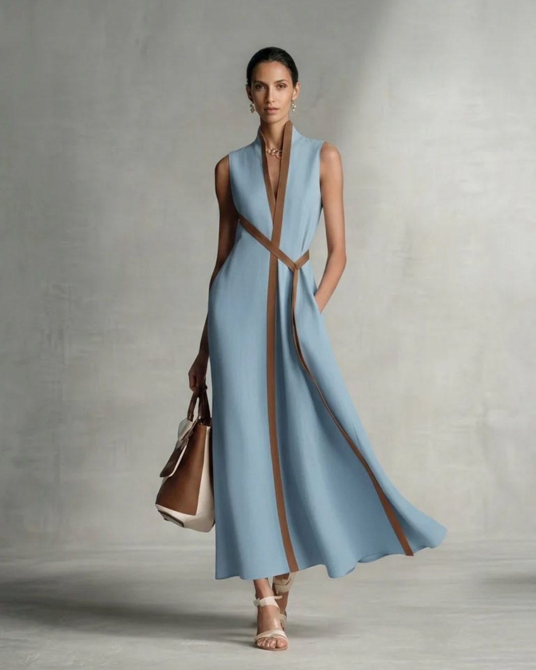 Vestido Lino Esculpido Elira