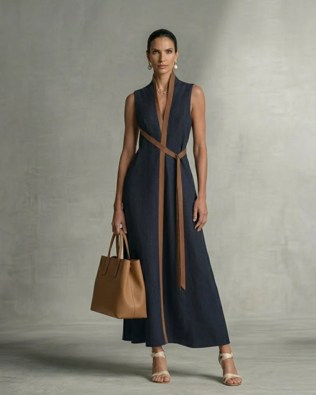 Vestido Lino Esculpido Elira