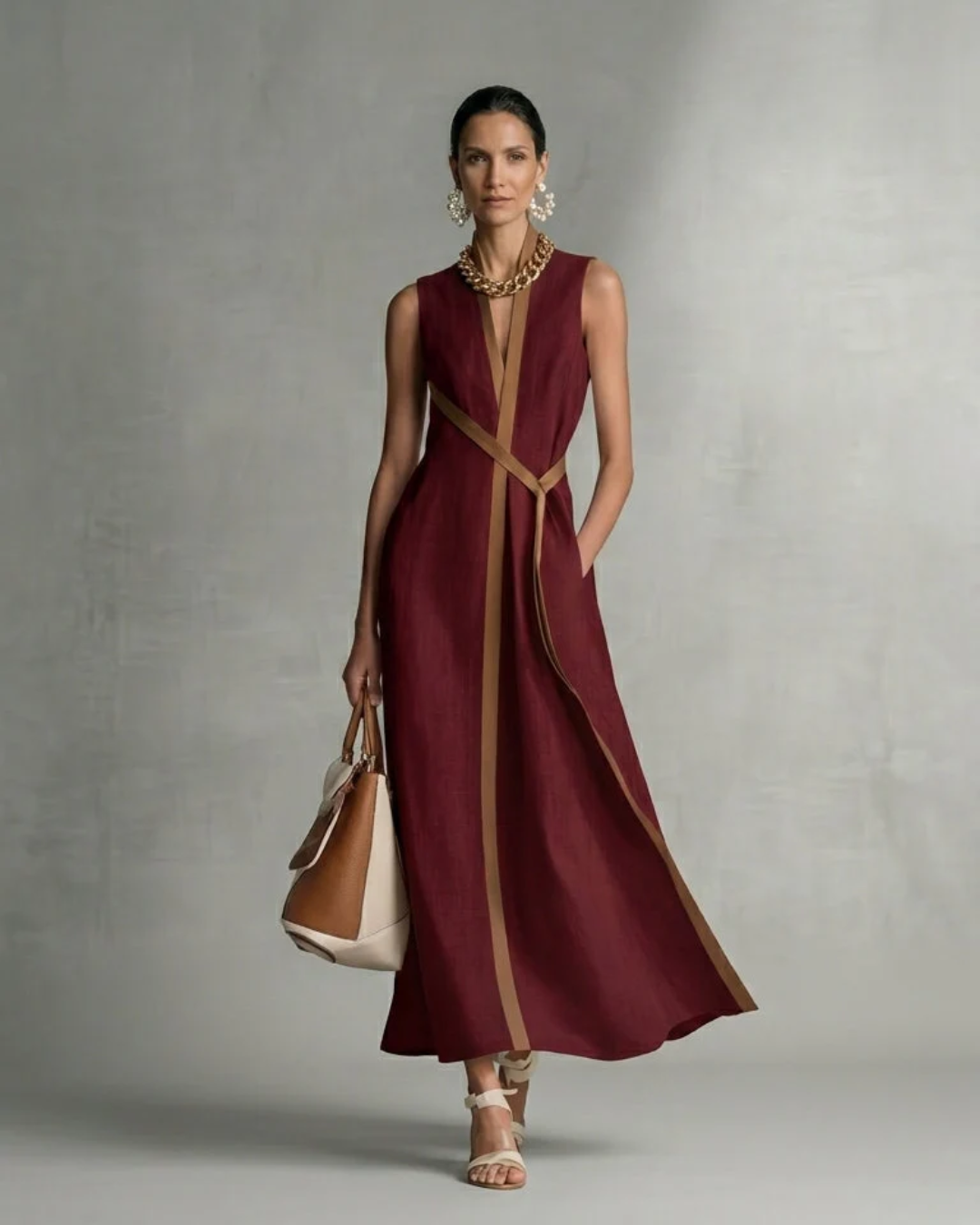 Vestido Lino Esculpido Elira